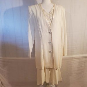 Vintage dress with sequin bead work and built in jacket